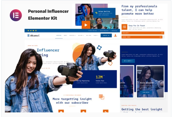 Akamsi - Personal Influencer Elementor Template Kit
