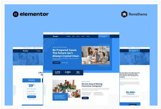 Credice - Insurance Agency Elementor Pro Full Site Template Kit