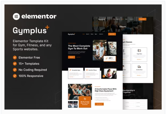 Gymplus - Gym & Fitness Elementor Template Kit