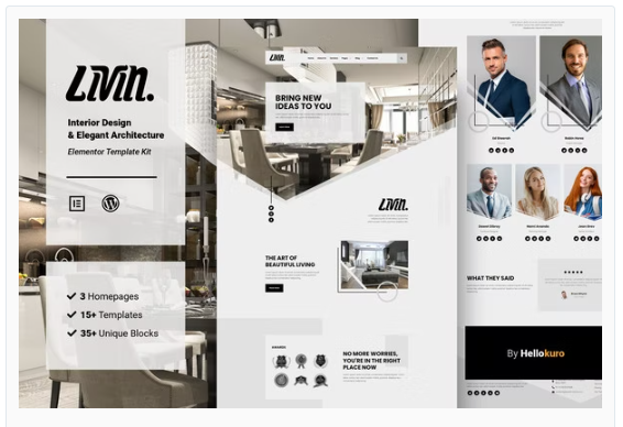 Livin - Interior Design & Architecture Elementor Template Kit