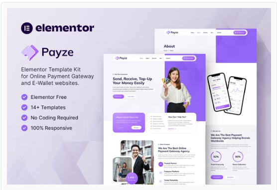 Product Image - Payze – Online Payment Gateway & E-Wallet Elementor Template Kit Product Image - Payze – Online Payment Gateway & E-Wallet Elementor Template Kit