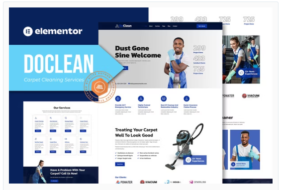 Product Image - Doclean – Carpet Cleaning Services Elementor Template Kit Product Image - Doclean – Carpet Cleaning Services Elementor Template Kit