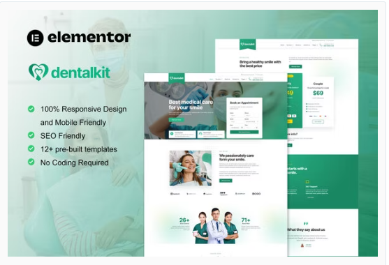 Dentalkit - Dentist & Medical Service Elementor Template Kit