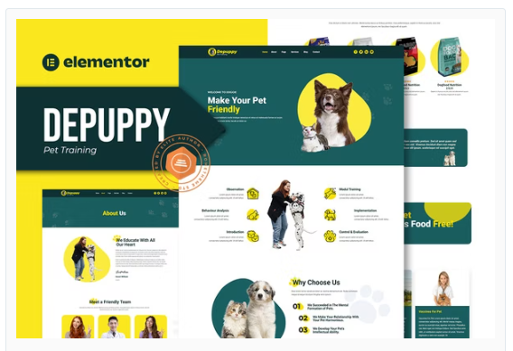 Product Image - Depuppy – Pet Training Elementor Template Kit Product Image - Depuppy – Pet Training Elementor Template Kit