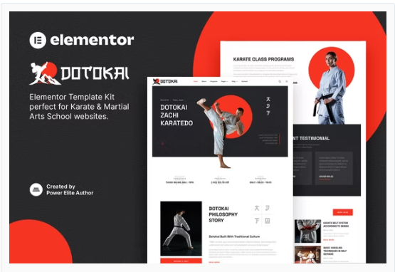 Product Image - Dotokai – Karate & Martial Arts School Elementor Template Kit
