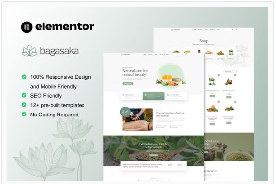 Product Image - Bagasaka – Ayurveda Treatment & WooCommerce Store Elementor Pro Template Kit