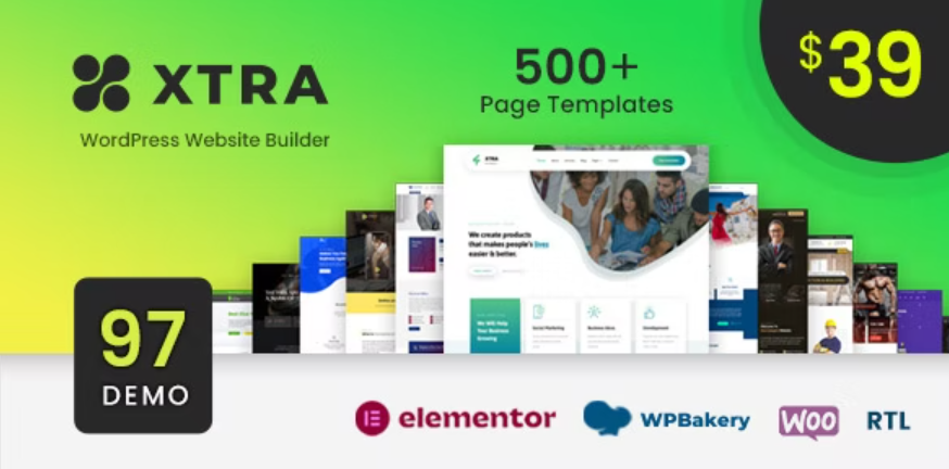 Xtra Multipurpose Creative Website Builder wordpress theme + StyleKit 4.9.9