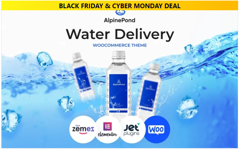 Product Image - AlpinePond – WordPress Bottled Water Website Template Product Image - AlpinePond – WordPress Bottled Water Website Template