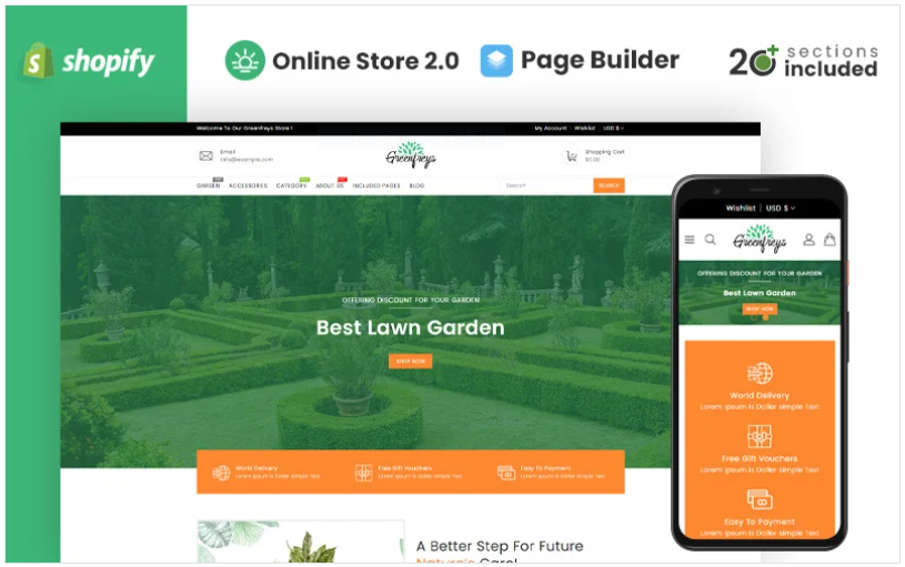 Greenfreys Plants & Garden Store Shopify Theme
