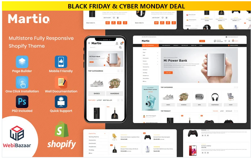 Martio - Minimal & Modern MultiStore Shopify Theme