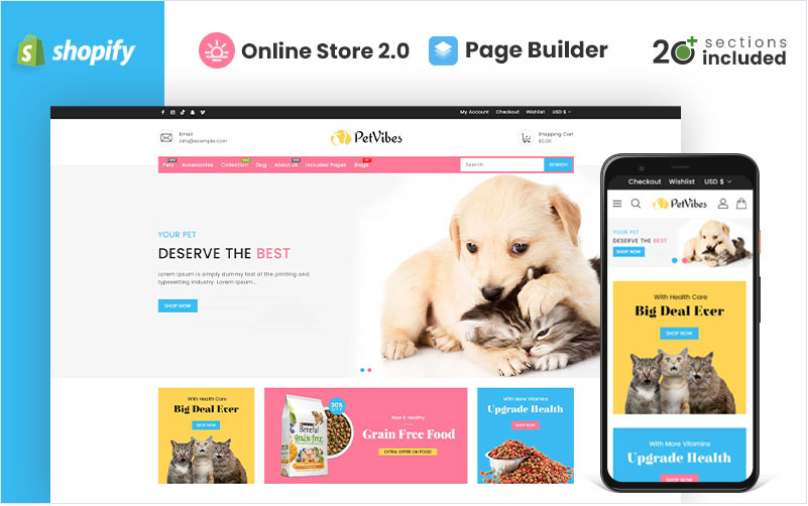 Petvibes - Pets Store Shopify Theme