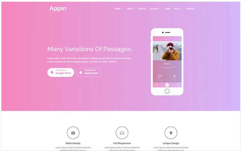 Product Image - Appin – Apps Responsive WordPress Theme