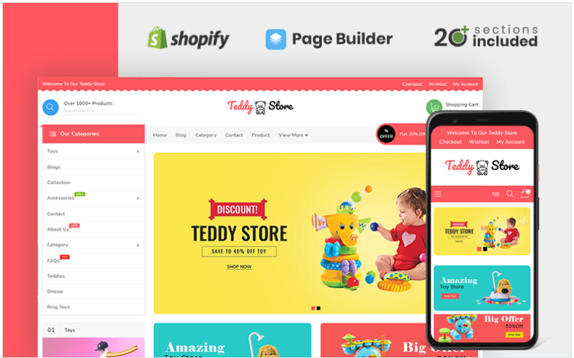 Teddy Toys and Clothing Store Shopify Theme