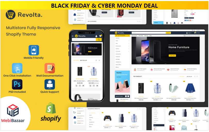 Revolta - Minimal Modern Multistore Shopify Theme