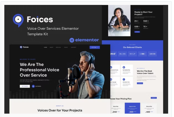 Product Image - Foices – Voice Over Services Elementor Template Kit