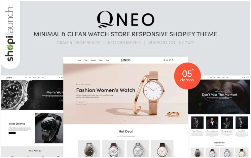 Qnea - Minimal & Clean Watch Store Shopify Theme