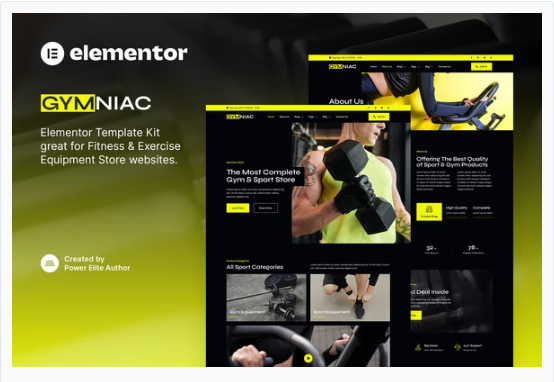 Product Image - Gymniac – Fitness & Exercise Equipment Store Elementor Template Kit Product Image - Gymniac – Fitness & Exercise Equipment Store Elementor Template Kit