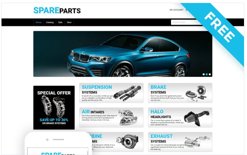 Spare Parts - Car Parts Free Clean Shopify Theme
