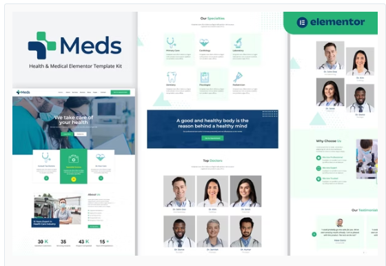 Product Image - Meds – Health & Medical Elementor Template Kit