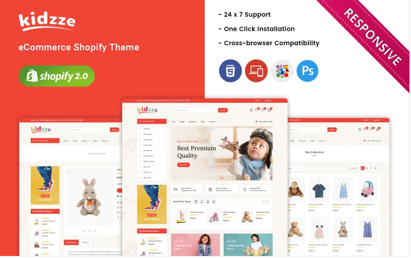 Kidzze - Kids Clothing & Toys Store Shopify Theme