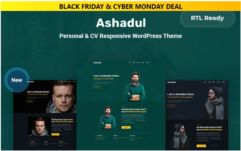 Ashadul - Personal & CV Responsive WordPress Theme