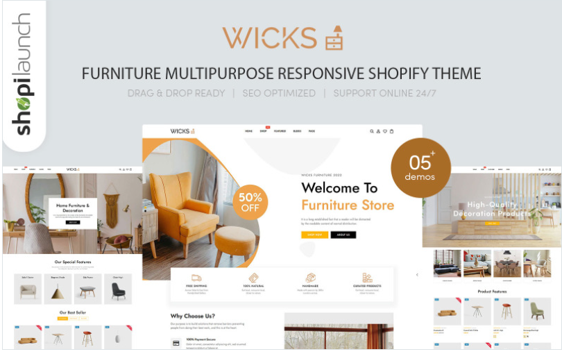 Wicks - Furniture Multipurpose Responsive Shopify Theme