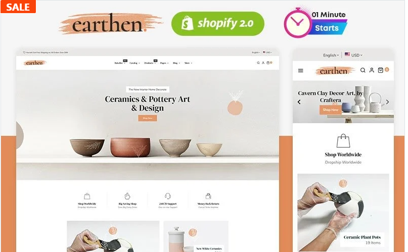 Earthen - Pottery and Ceramics Handmade Shopify Theme