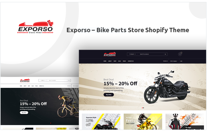 Exporso - Bike Parts Store Shopify Theme
