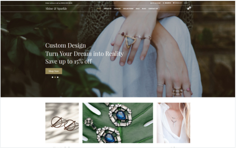 Shine & Sparkle - Free Jewelry Shopify Theme