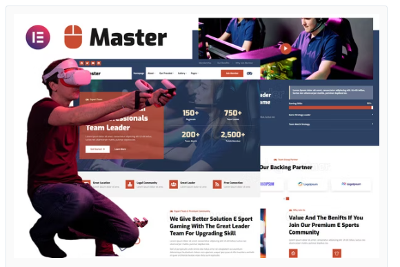 Master - Esport Team & Gaming Community Elementor Template Kit