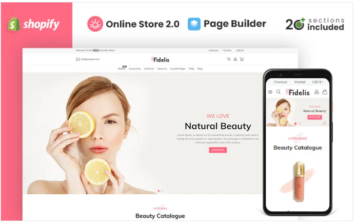 Fidelis Cosmetics Store Shopify Theme