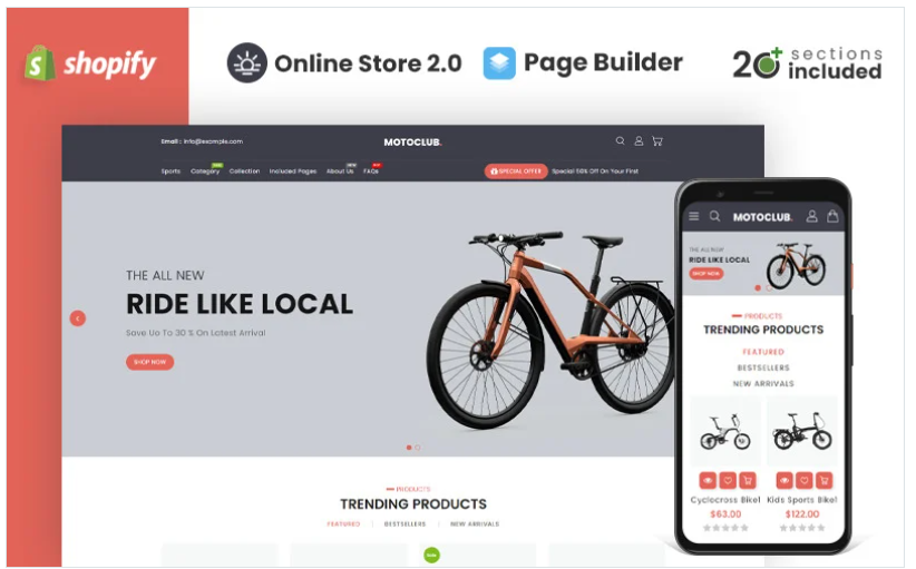Motoclub Auto Parts Store Shopify Theme