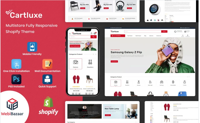 Cartluxe - Minimal Modern Mulistore Shopify Theme