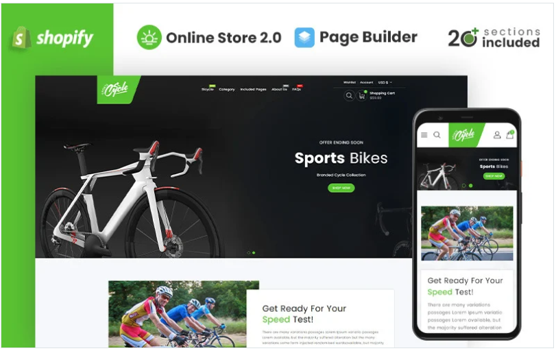 Sports Cycle And Accessories Store Shopify Theme