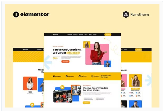 Product Image - Hypebeat – Influencer Marketing Agency Elementor Pro Full Site Template Kit