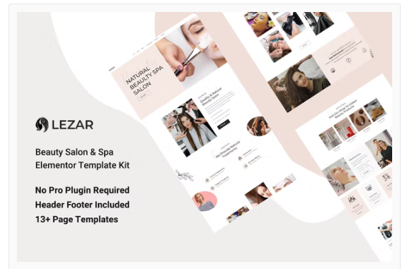 Lezar Beauty Salon & Spa Elementor Template Kit