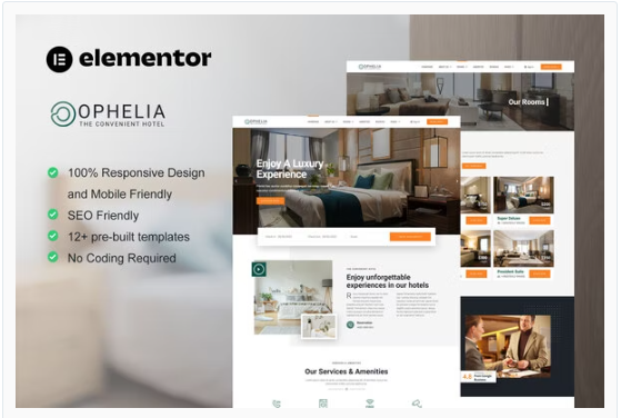 Product Image - Ophelia – Hotel & Resort Elementor Template Kit Product Image - Ophelia – Hotel & Resort Elementor Template Kit