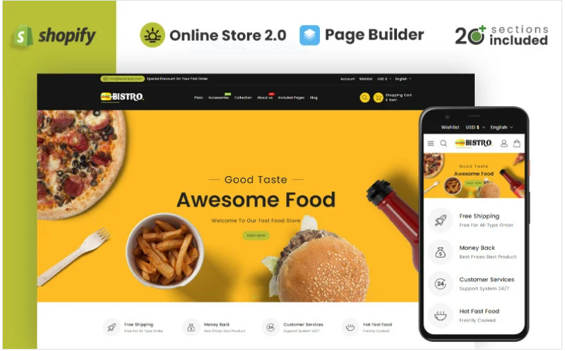 Bistro Food Store Shopify Theme