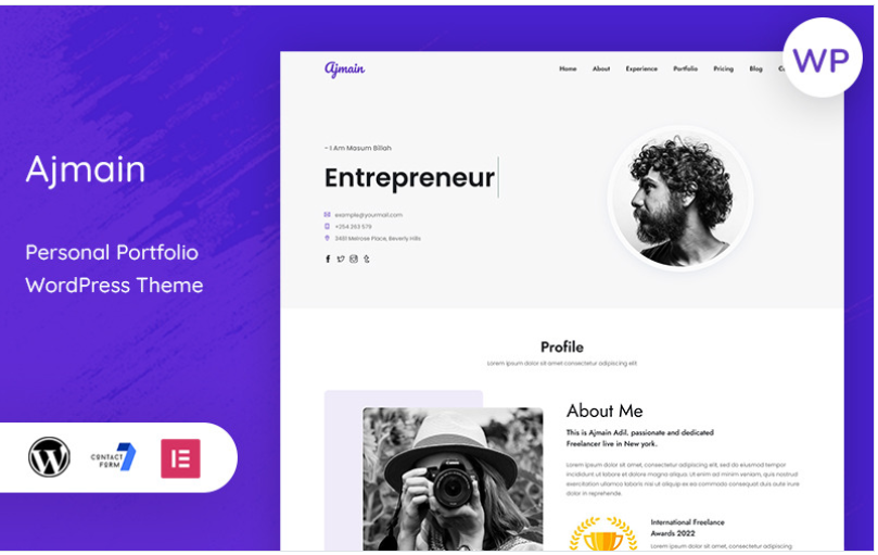 Ajmain – Portfolio Landing Page WordPress Theme