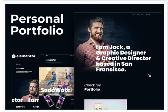 Product Image - Jack.Dir – Personal Design Portfolio Elementor Template Kit
