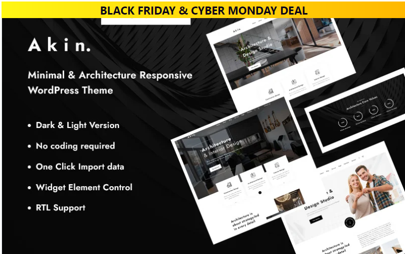 Product Image - Akin – Minimal and Architecture Responsive WordPress Theme