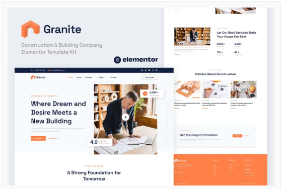 Granite - Construction & Building Company Elementor Template Kit