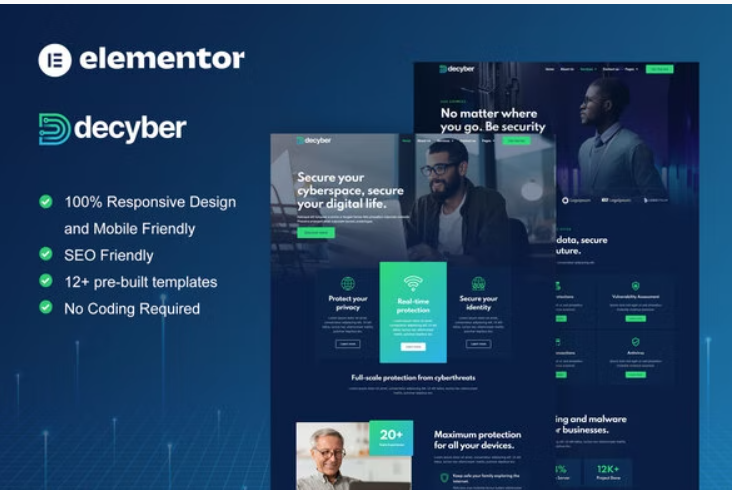Product Image - Decyber – Cyber Security Services Elementor Template Kit 1.0