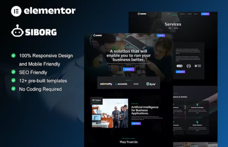 Siborg - Robotics & Technology Elementor Template Kit