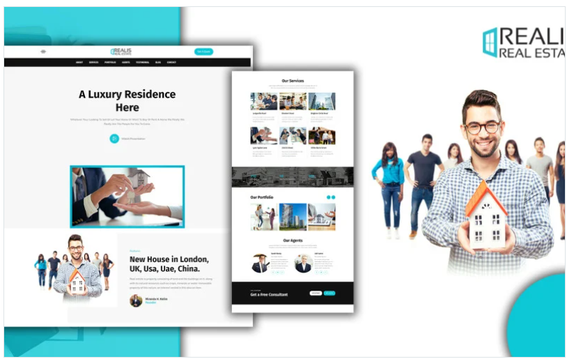 Powar-Realis Real Estate Agency Landing Page WordPress Theme
