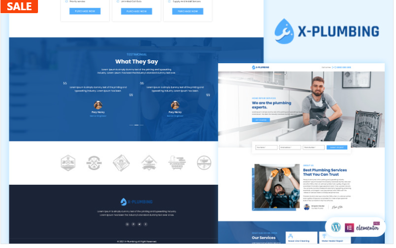 X-Plumbing - Services Ready to Use Elementor Template(m)