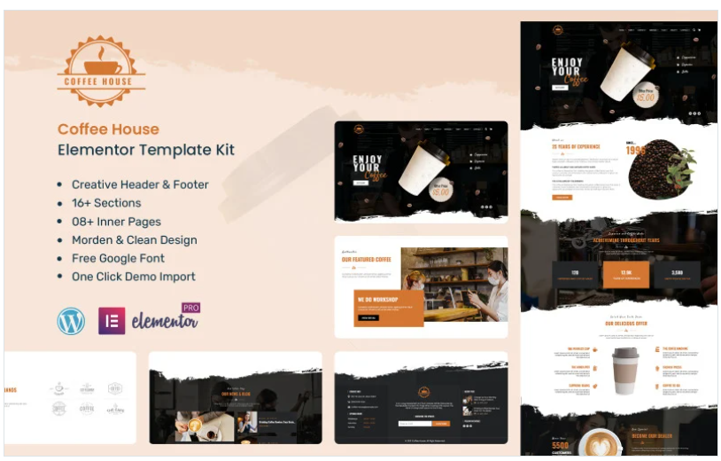 Coffee House - Cafe & Coffee Shop Ready to Use Elementor Kit(m)
