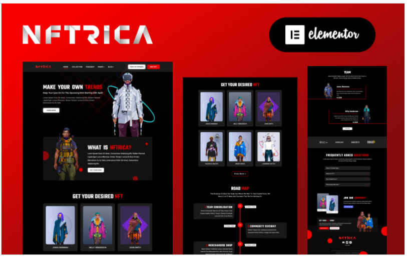 Product Image - NFTRICA – NFT Project Artist Showcase Elementor WordPress Theme