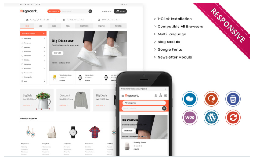 Megacart - The Multipurpose Woocommerce Responsive Store