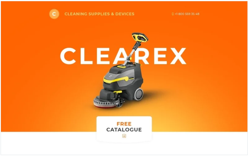 Clearex - Cleaning Supplies & Devices with Novi Builder Landing Page Template
